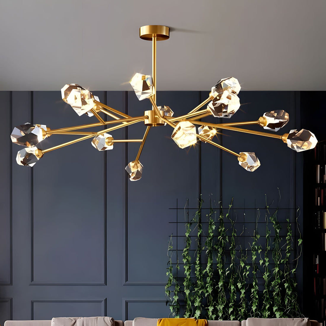 CRYSTAL ROCK (SEMI-FLUSH)-Minimalist Metal K9 Crystal Pendant-ZENDUCE