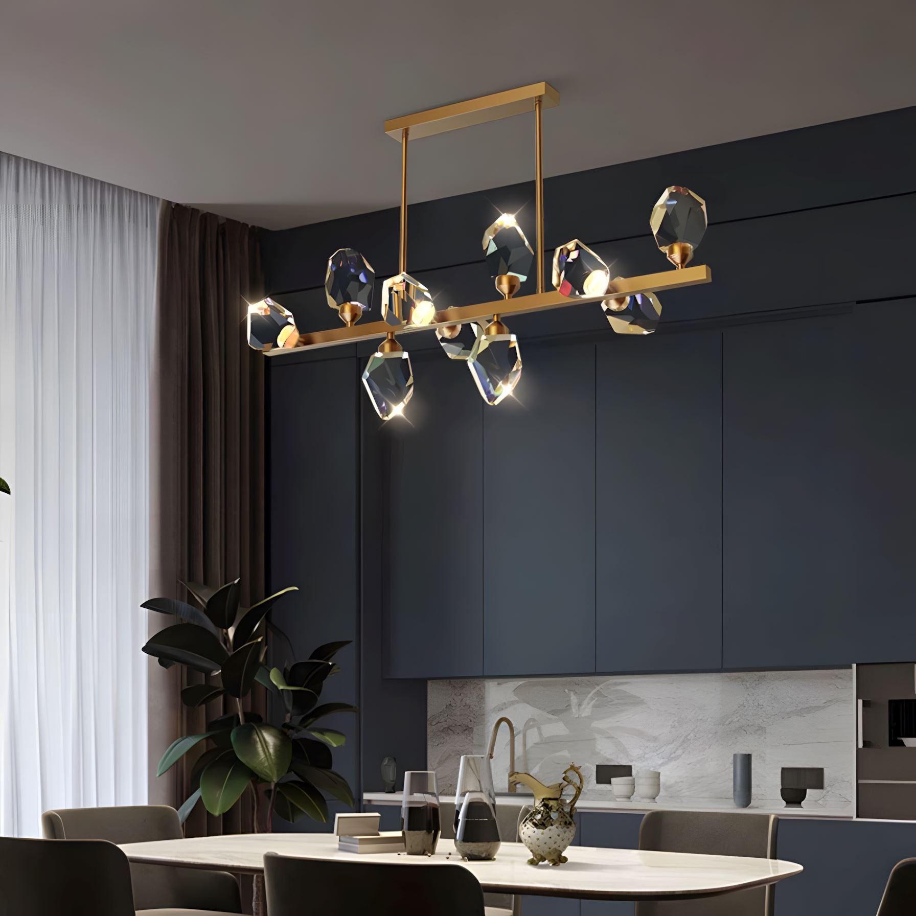 CRYSTAL ROCKS (DINING ROOM) - ZENDUCE - 37.0" - 10 Crystals / Warm White