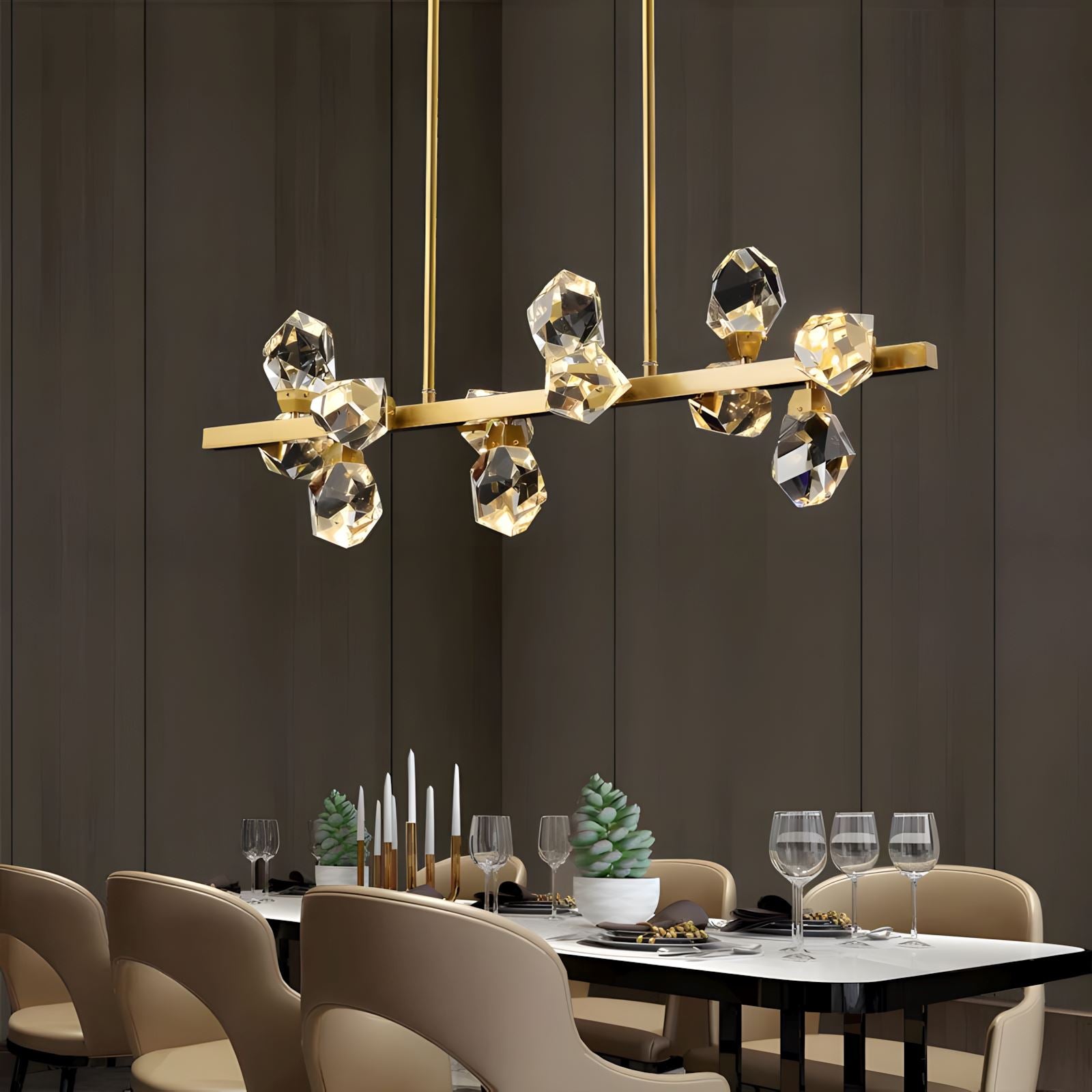 CRYSTAL ROCKS (DINING ROOM) - ZENDUCE - 37.0" - 10 Crystals / Warm White