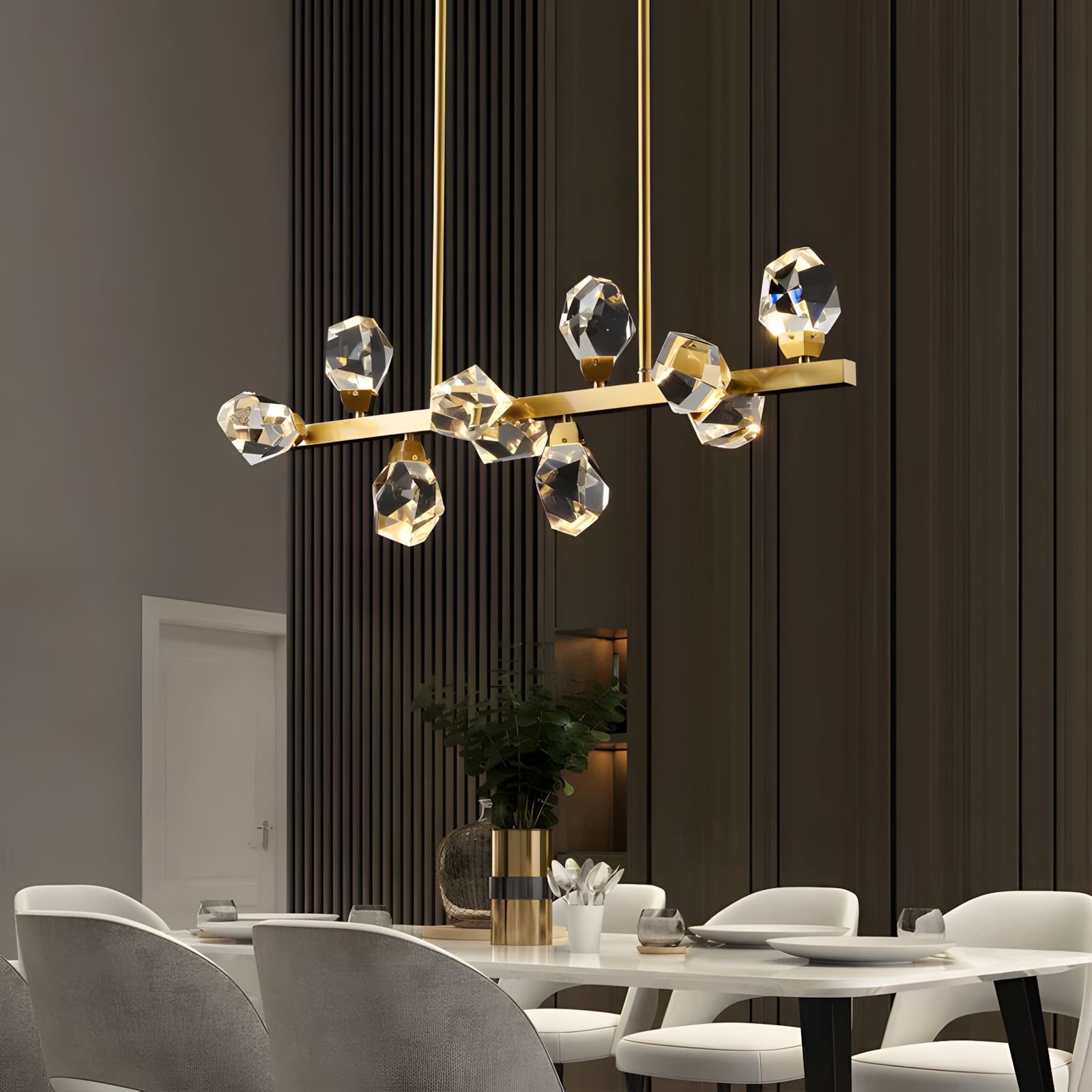 CRYSTAL ROCKS (DINING ROOM) - ZENDUCE - 37.0" - 10 Crystals / Warm White