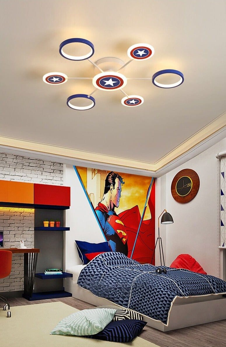 Captain America Kids Lighting – Marvel Merchandise - ZENDUCE - 3 lights / Dimmable