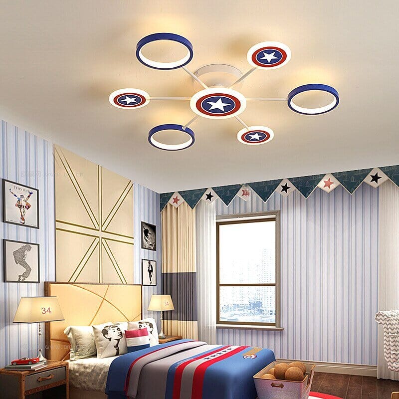 Captain America Kids Lighting – Marvel Merchandise - ZENDUCE - 3 lights / Dimmable