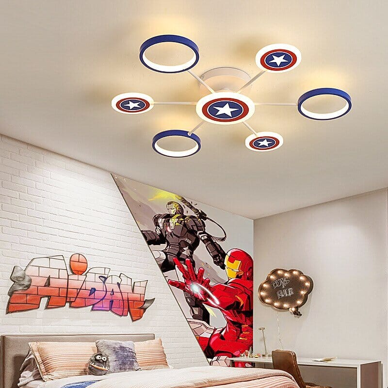 Captain America Kids Lighting – Marvel Merchandise - ZENDUCE - 3 lights / Dimmable