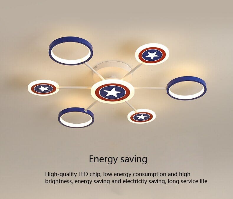 Captain America Kids Lighting – Marvel Merchandise - ZENDUCE - 3 lights / Dimmable