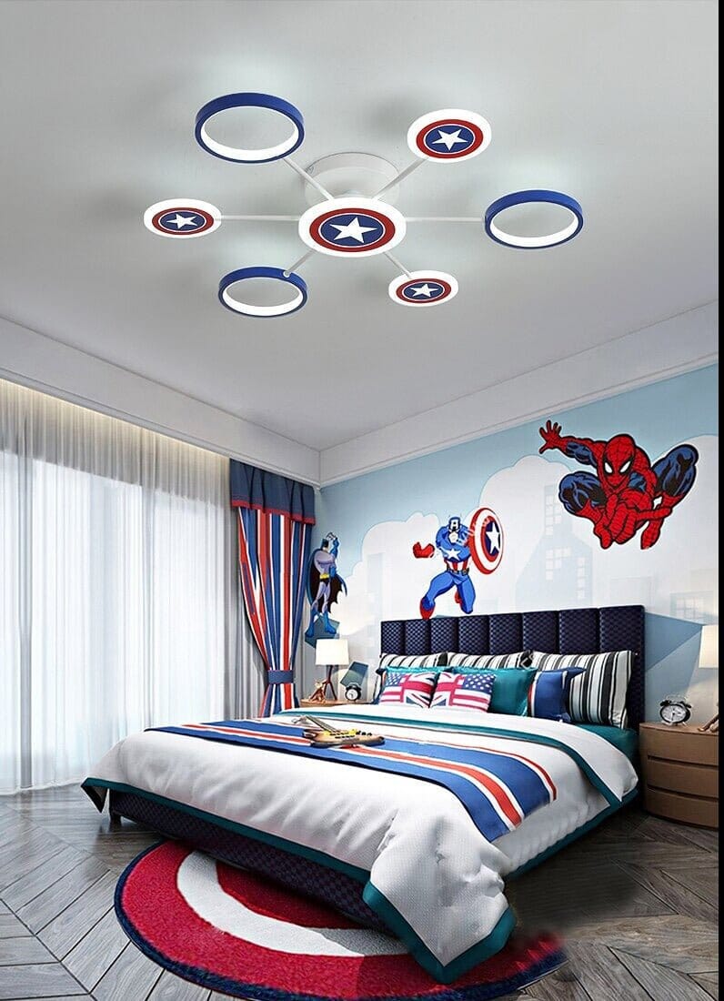 Captain America Kids Lighting – Marvel Merchandise - ZENDUCE - 3 lights / Dimmable