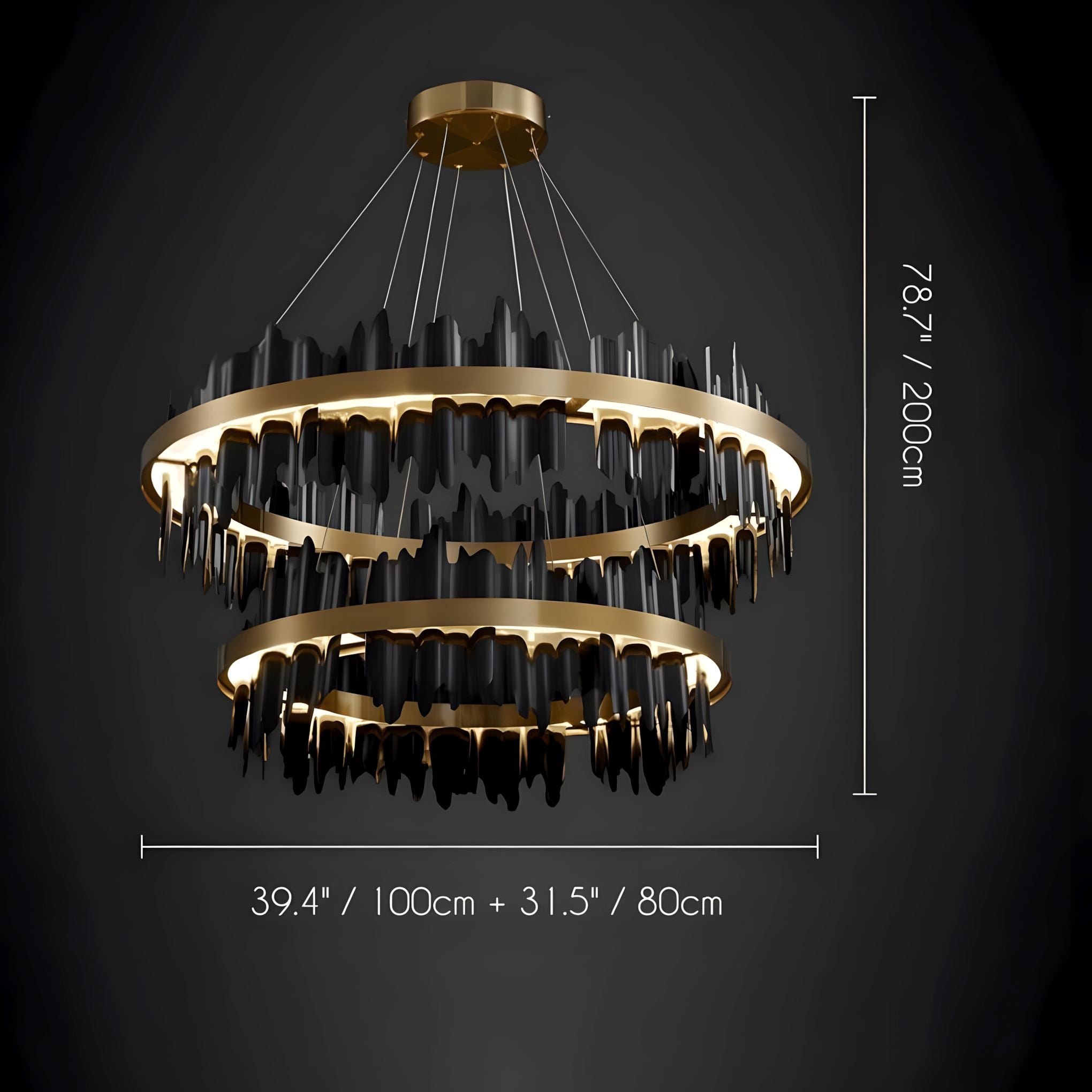 CRYPTIC - ZENDUCE - 39.4" / 100 cm + 31.5" / 80 cm (Double) / Warm White