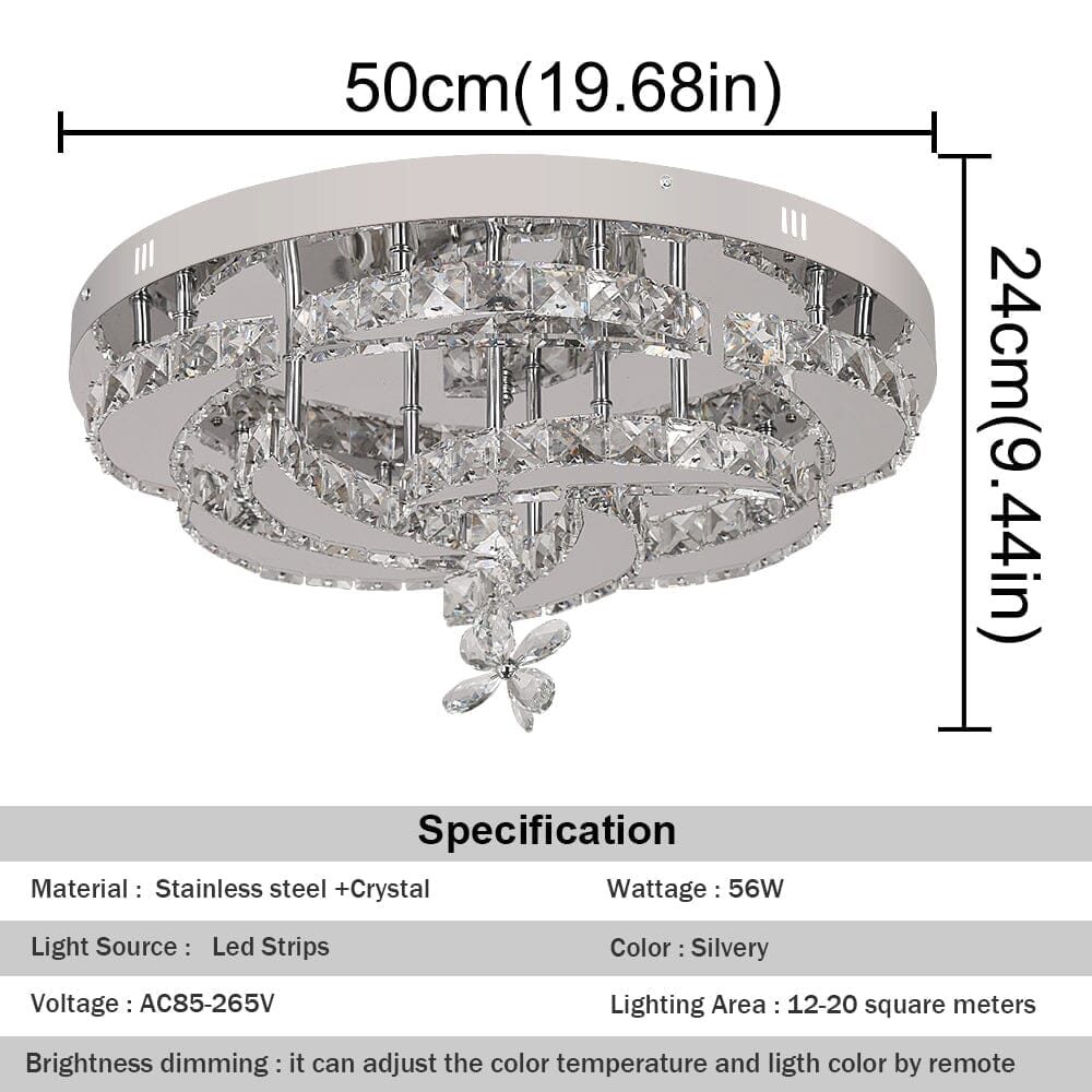 Crystal Rose Ceiling Chandelier - ZENDUCE - Warm light