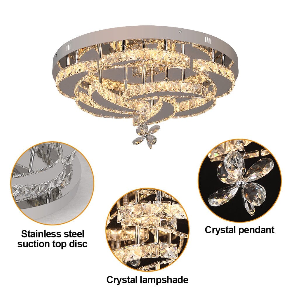 Crystal Rose Ceiling Chandelier - ZENDUCE - Warm light