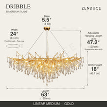 DRIBBLE linear medium gold dimension guide: 63 in (160 cm) long, adjustable suspension