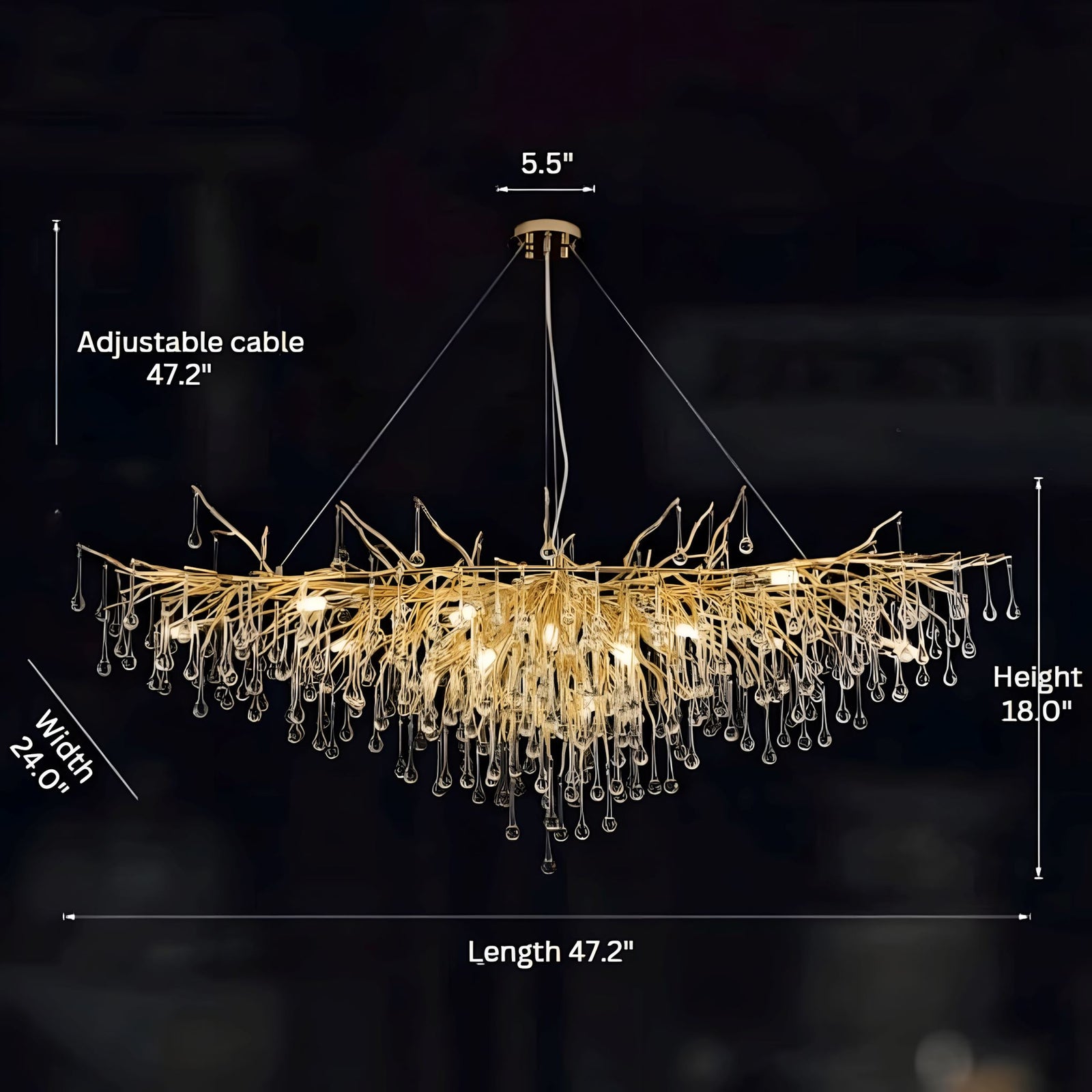 DRIBBLE - ZENDUCE - 47.2" / Gold / Changeable (Non-Dimmable)