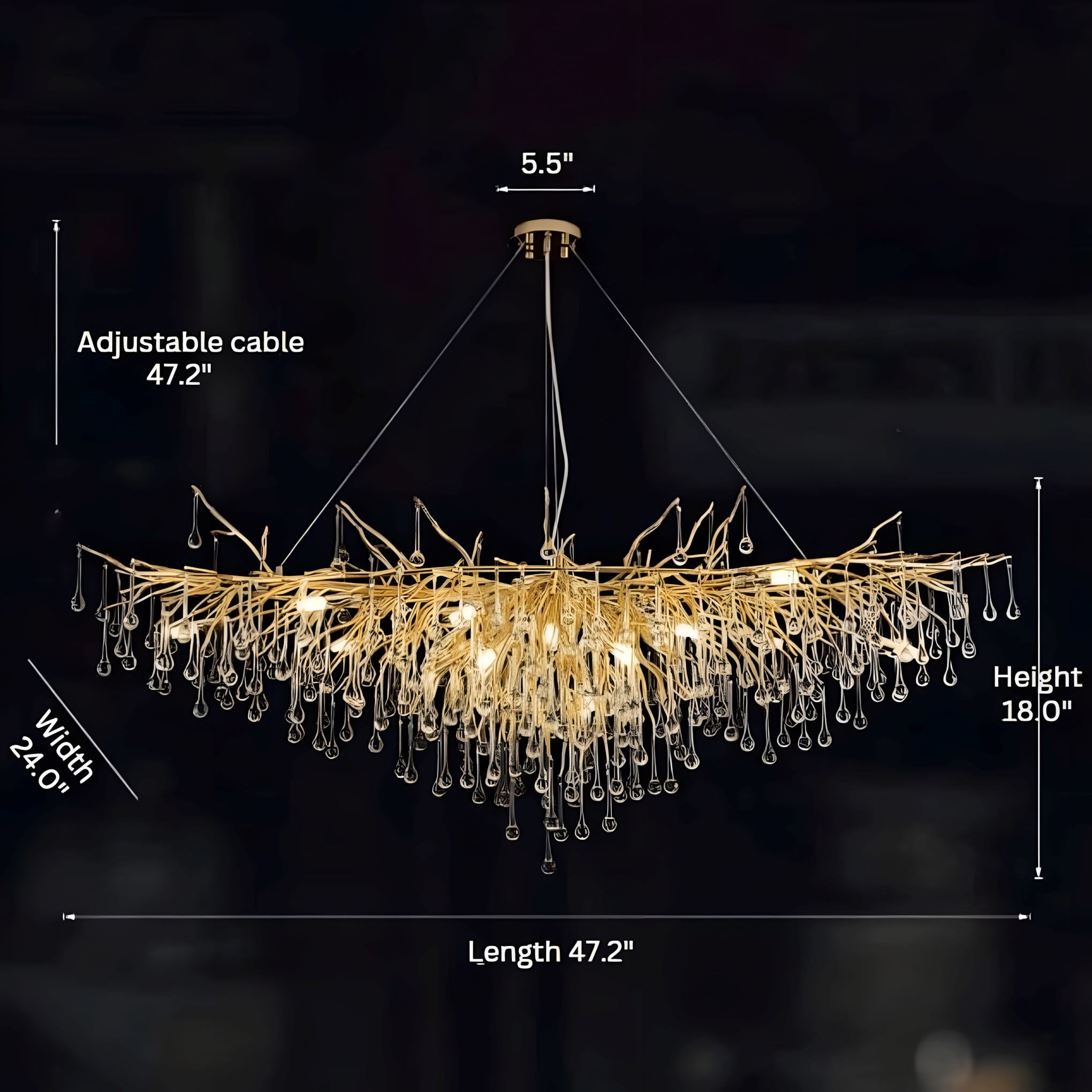 DRIBBLE - ZENDUCE - 47.2" / Gold / Changeable (Non-Dimmable)