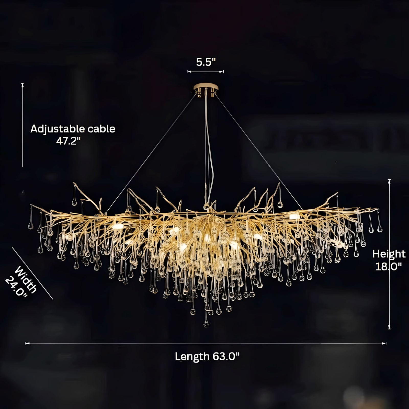 DRIBBLE - ZENDUCE - 47.2" / Gold / Warm White