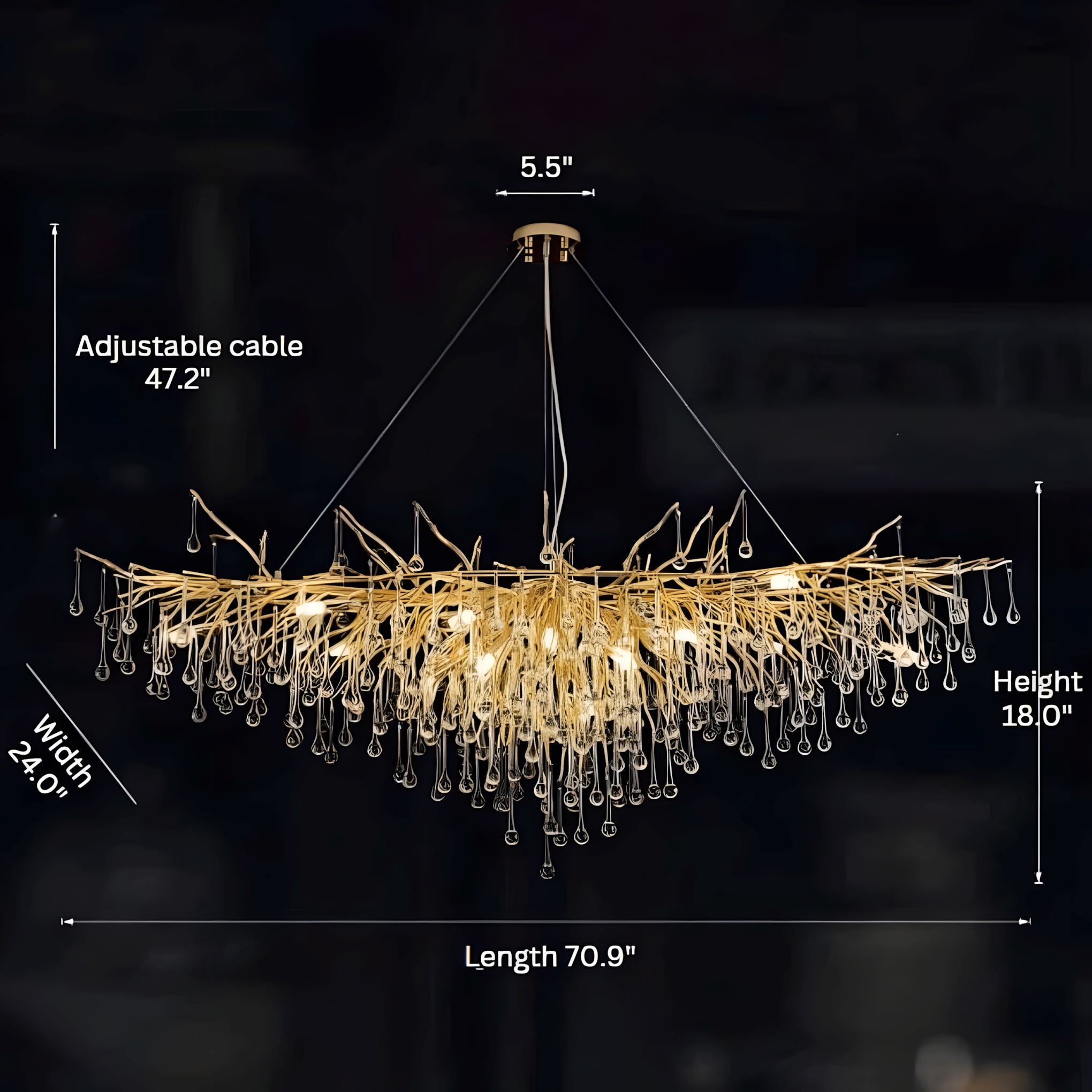 DRIBBLE - ZENDUCE - 70.9" / Gold / Changeable (Non-Dimmable)