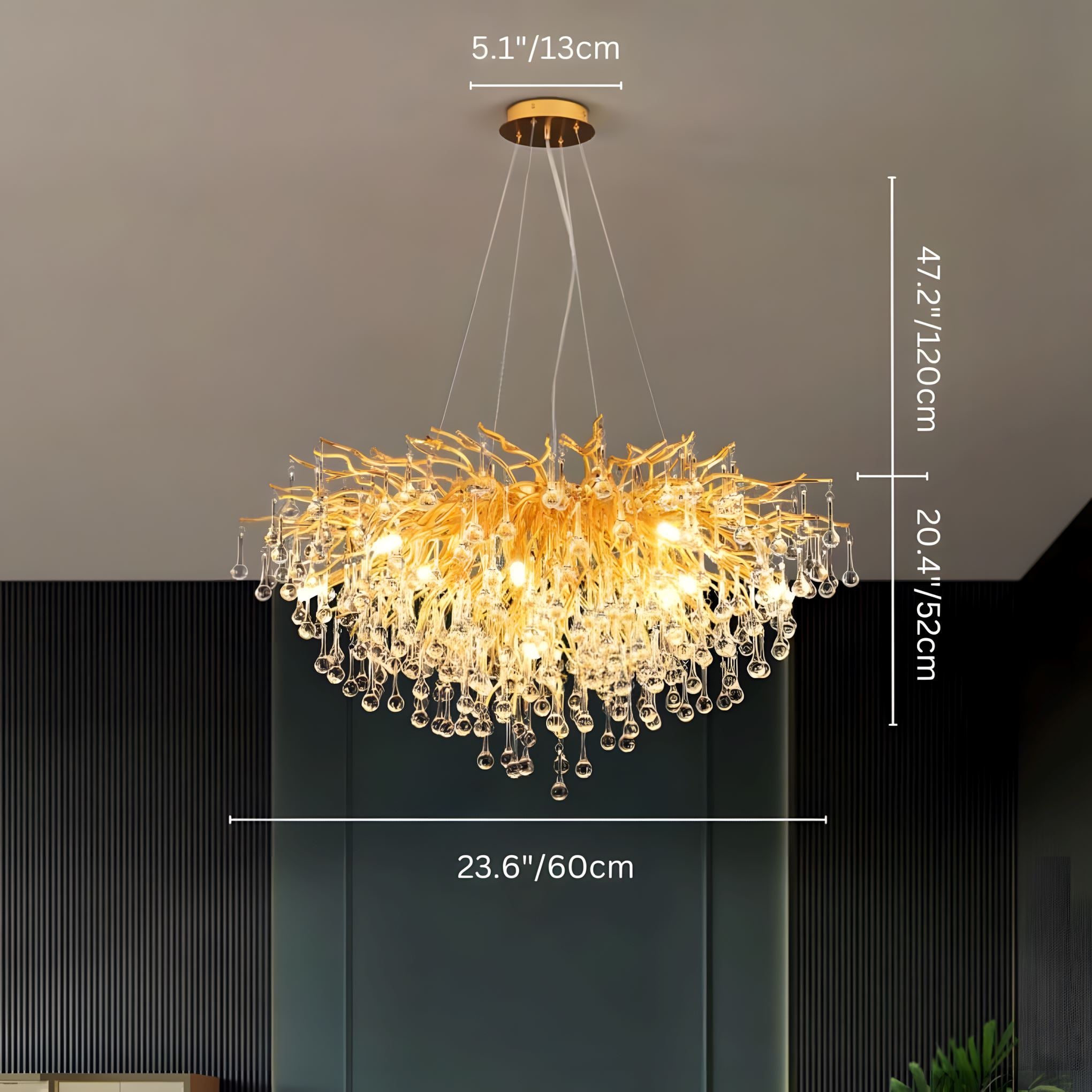 DRIBBLE - ZENDUCE - 23.6" / Gold / Changeable (Non-Dimmable)