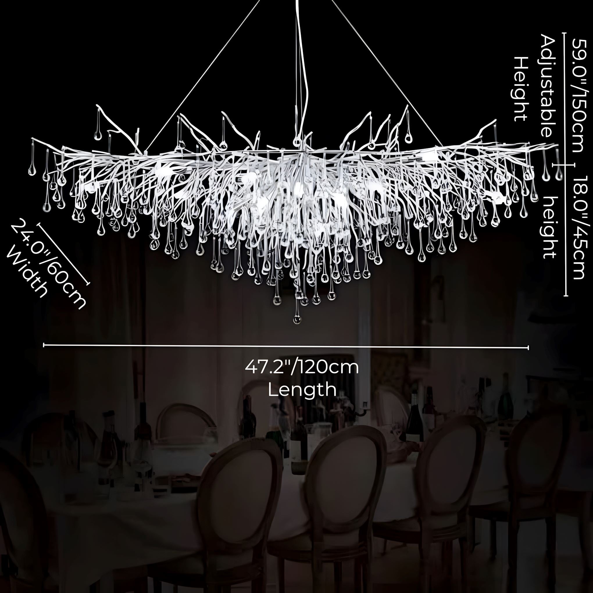 DRIBBLE - ZENDUCE - 47.2" / Silver / Changeable (Non-Dimmable)