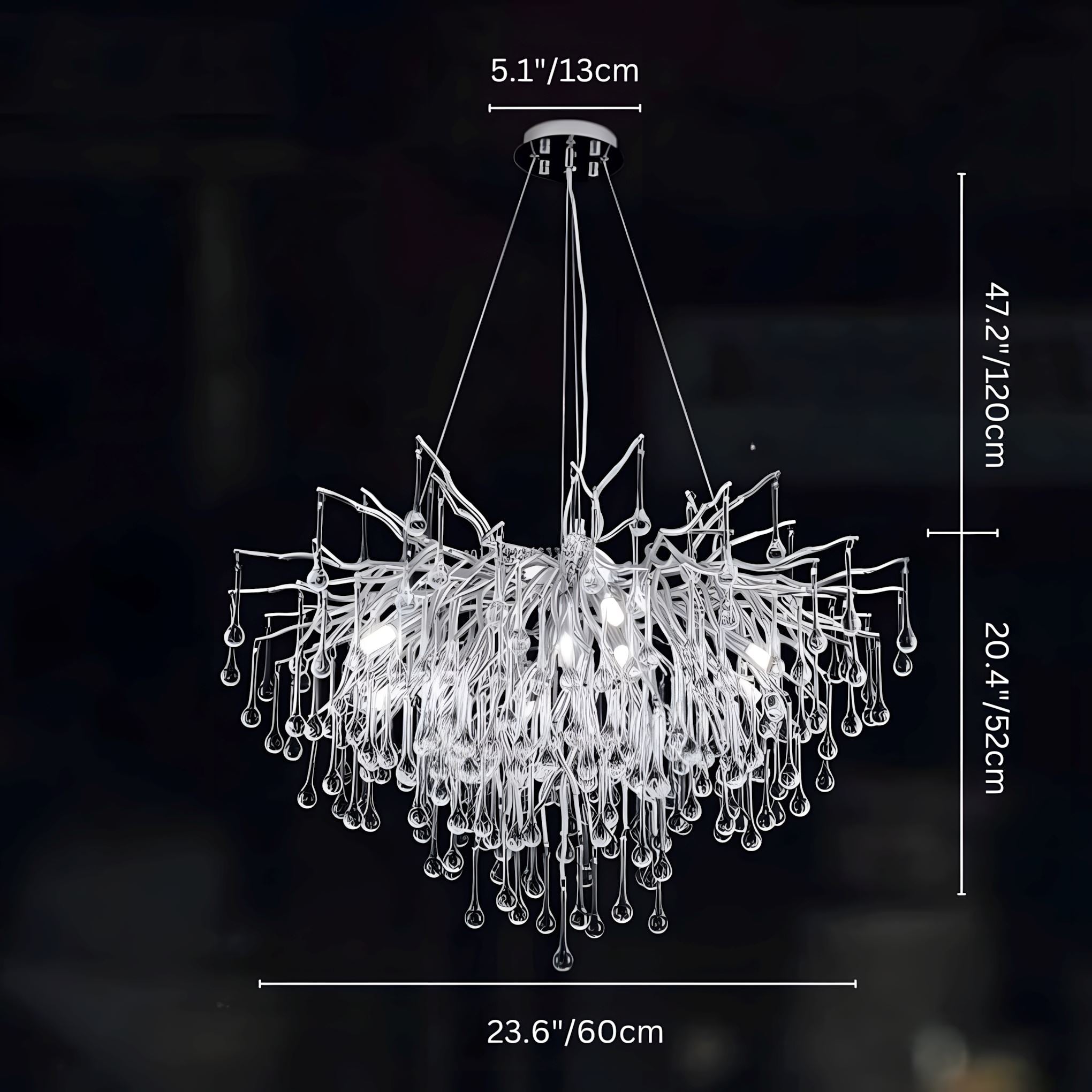 DRIBBLE - ZENDUCE - 23.6" / Silver / Changeable (Non-Dimmable)