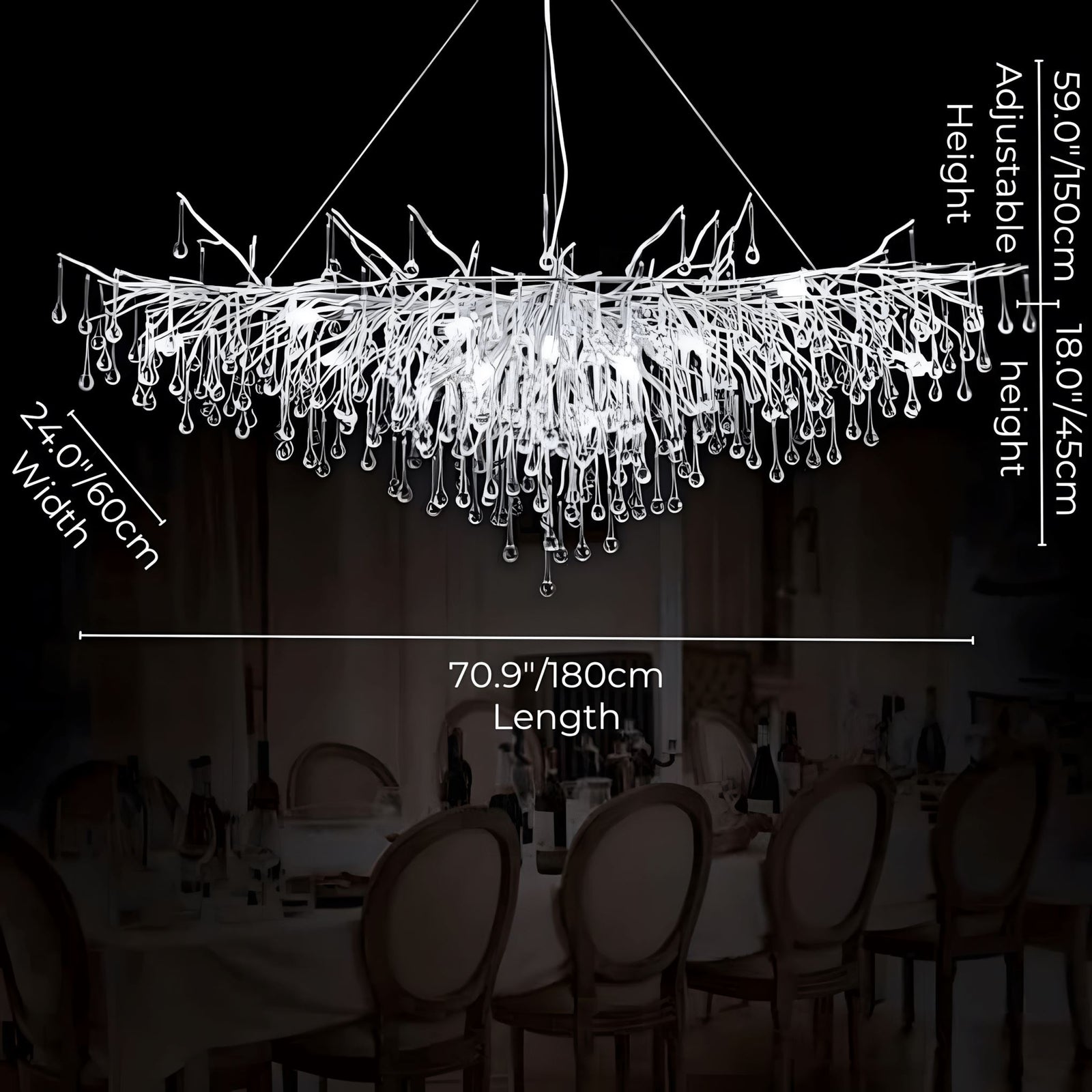 DRIBBLE - ZENDUCE - 70.9" / Silver / Changeable (Non-Dimmable)