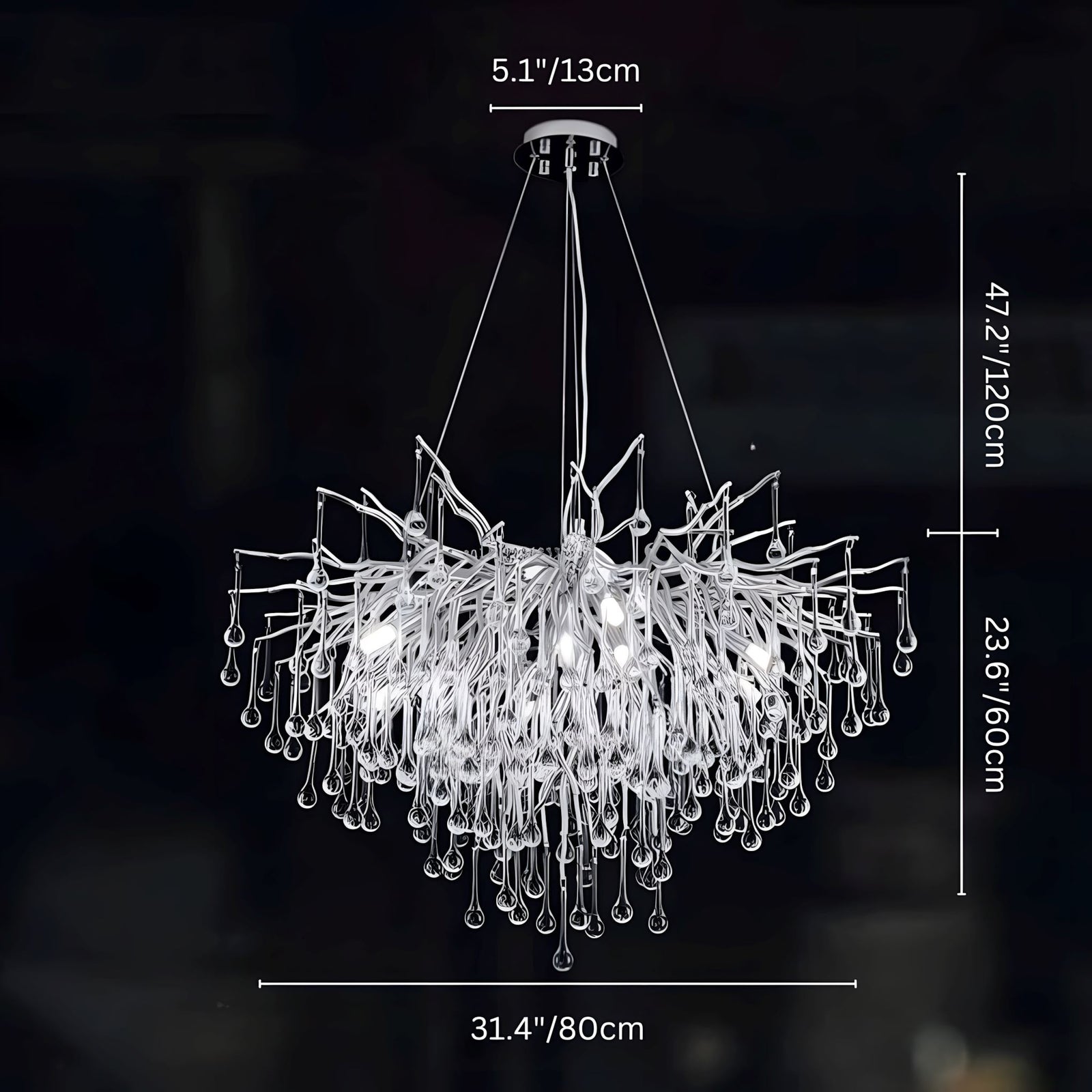 DRIBBLE - ZENDUCE - 31.5" / Silver / Changeable (Non-Dimmable)