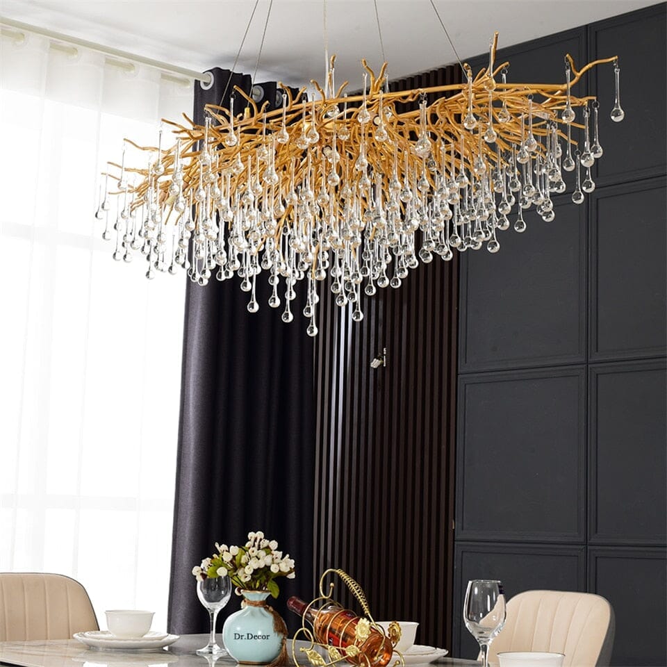 DRIBBLE (OPEN BOX)-Modern Crystal Raindrop Branch Chandelier - Zenduce-ZENDUCE