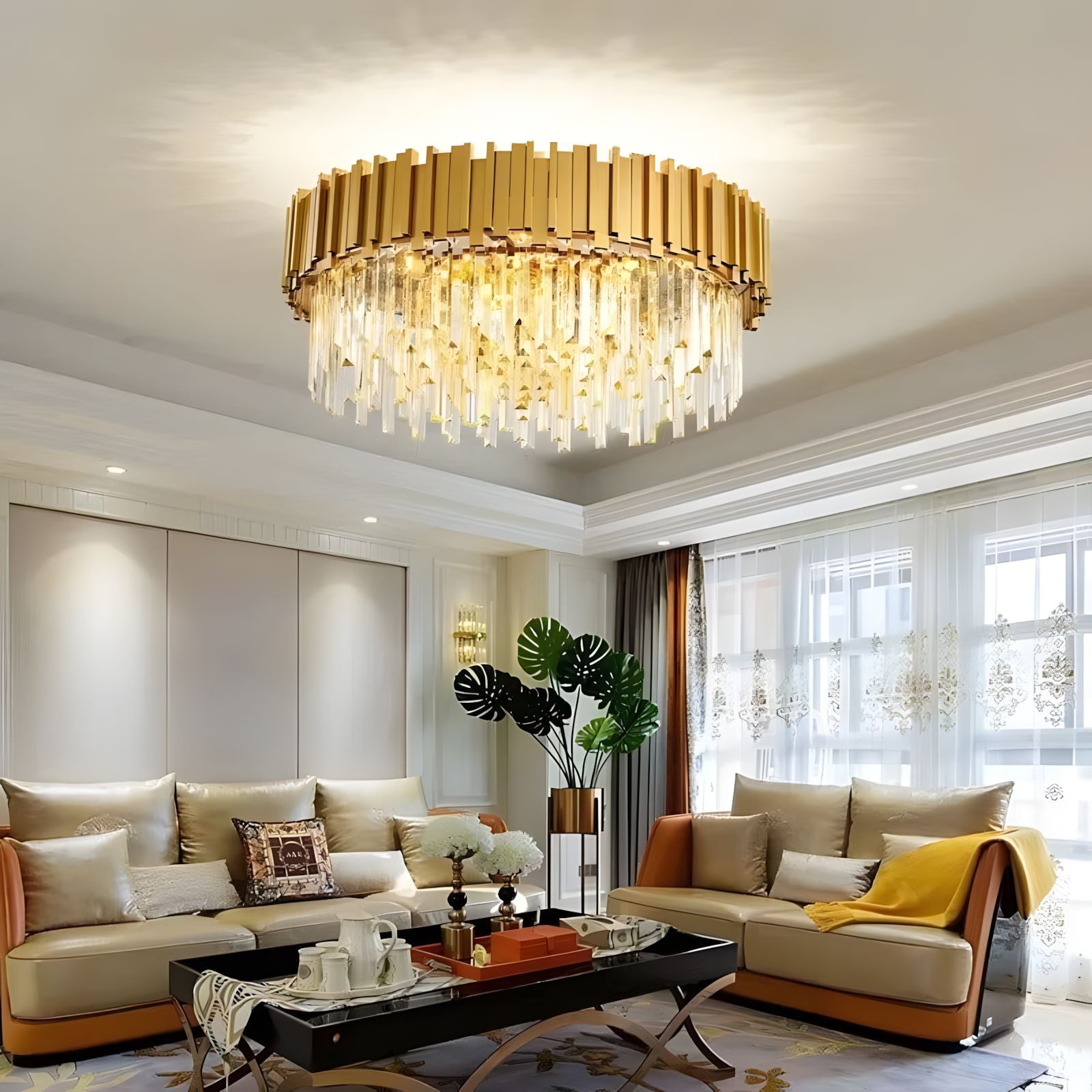 ELIA-Royal Cut Glass Chandelier-ZENDUCE