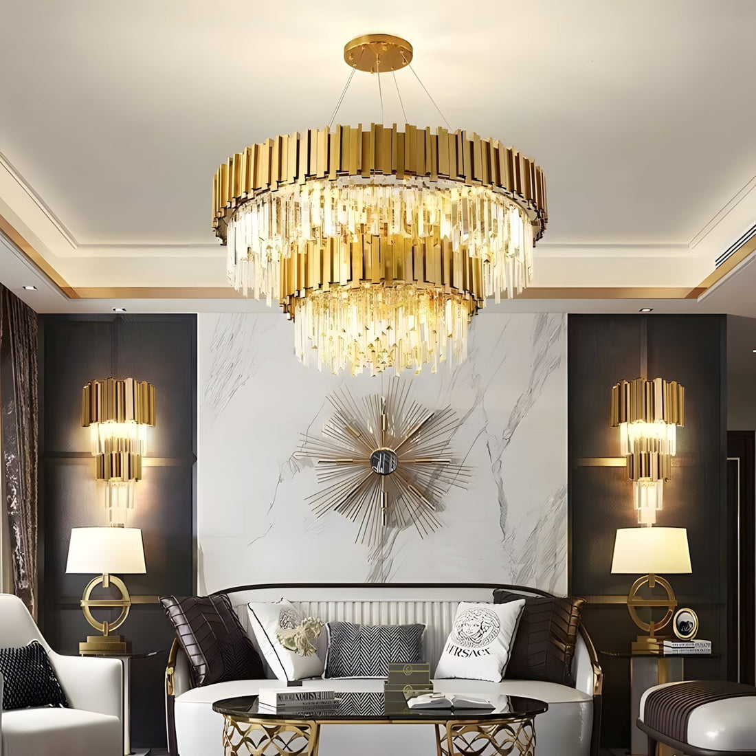 ELIA-Royal Cut Glass Chandelier-ZENDUCE