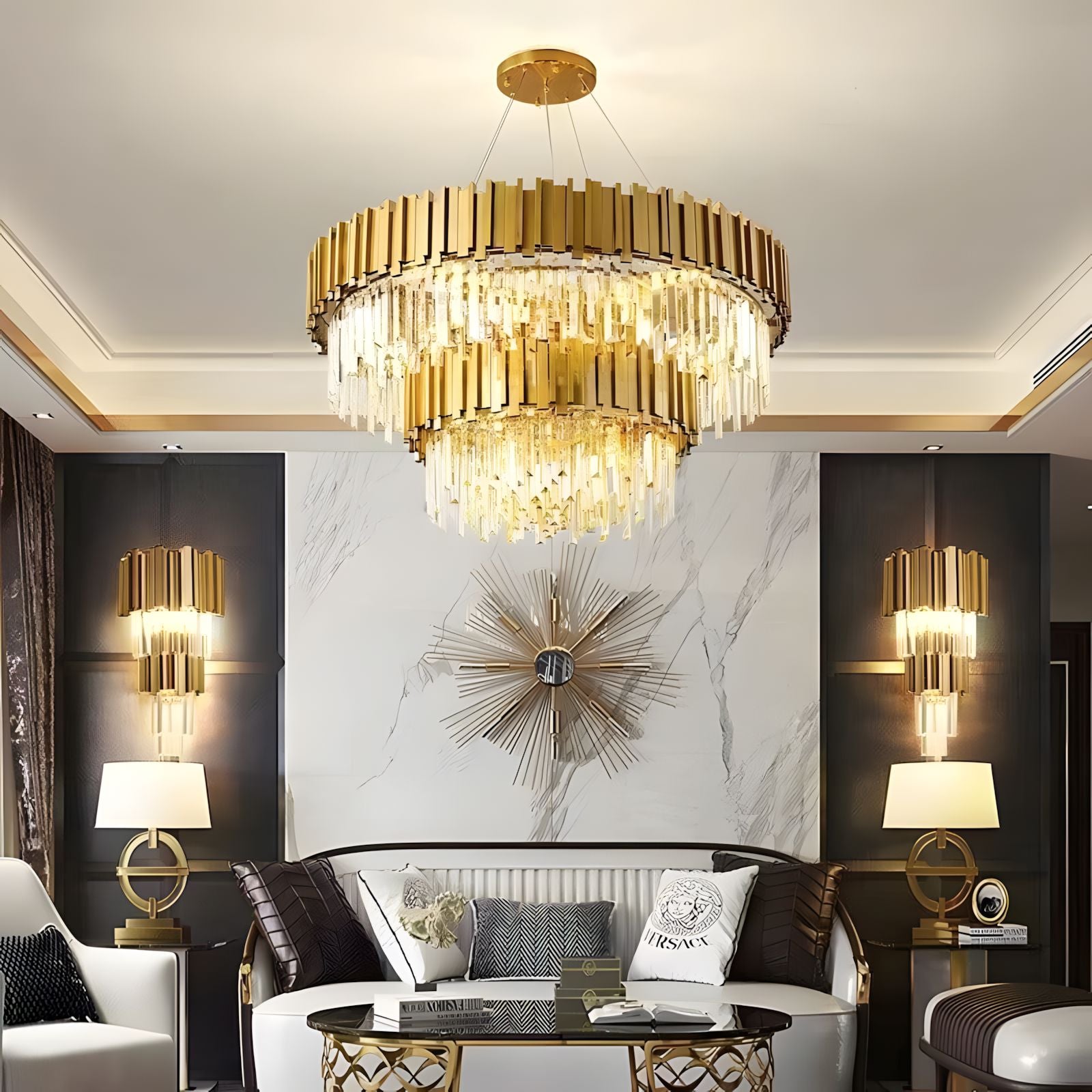 ELIA-Royal Cut Glass Chandelier-ZENDUCE