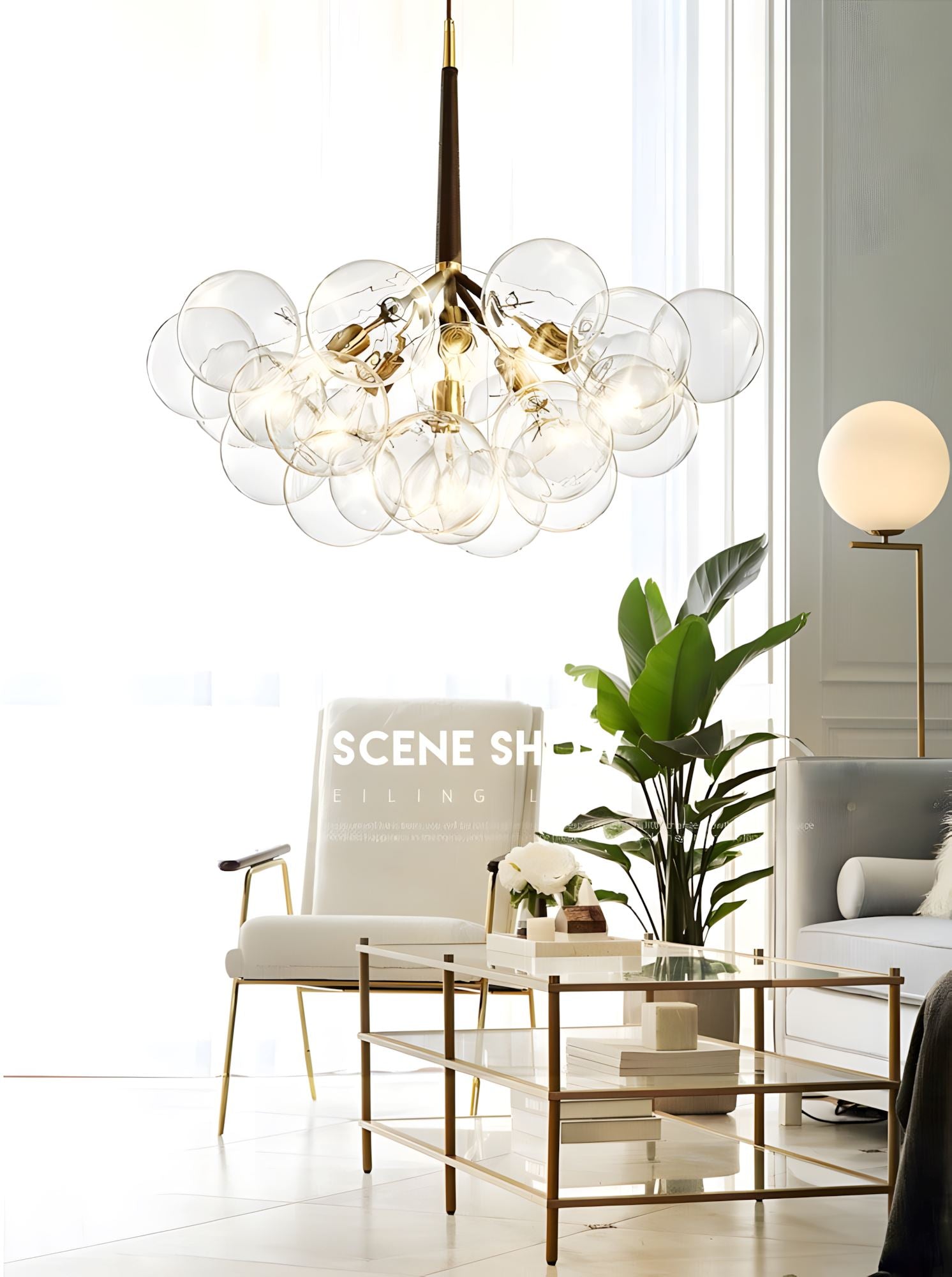 ELLISSE - ZENDUCE - Brown Hanging Cord / Diameter 19.5 in / Clear