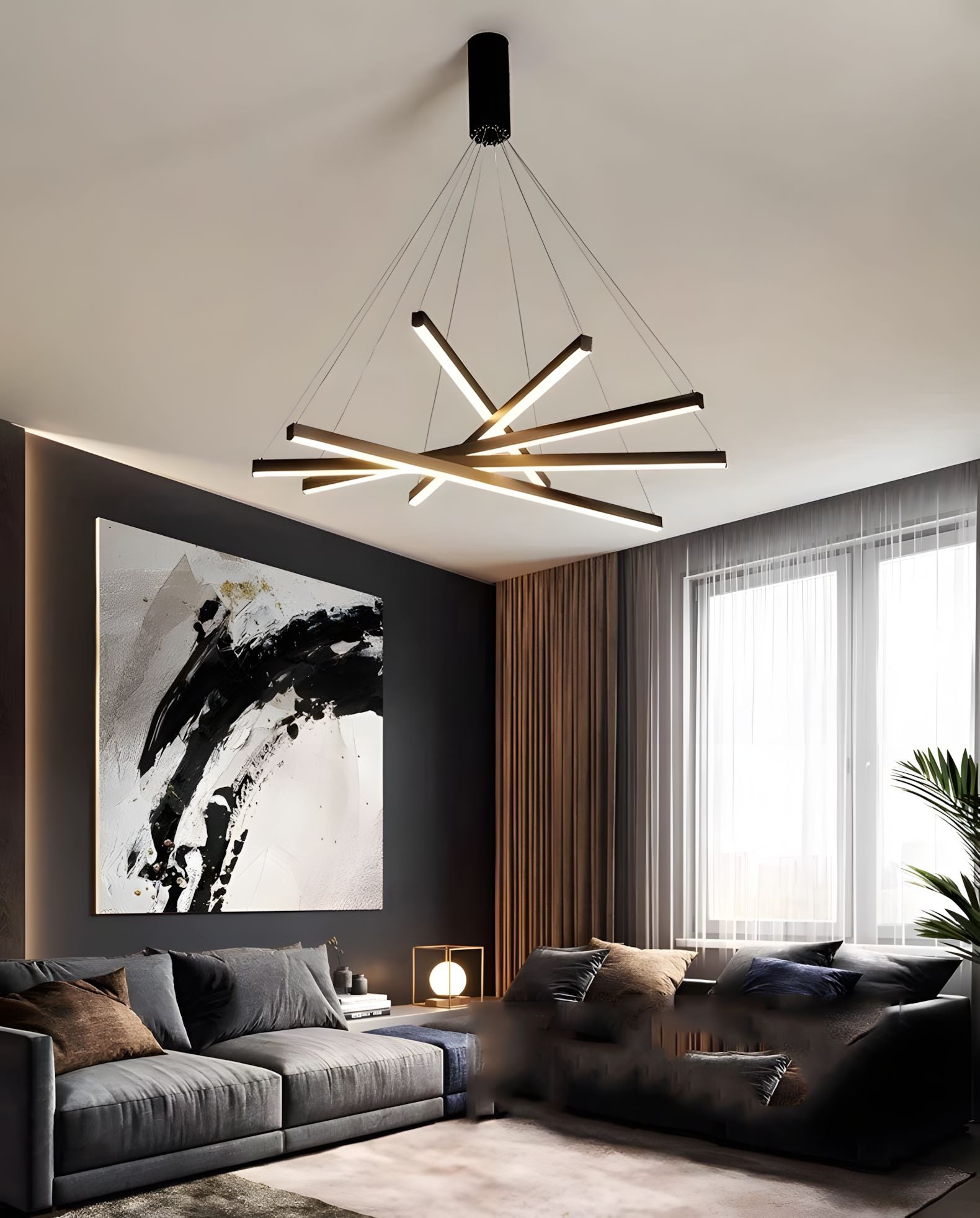ELVA-Modern Duplex Stair Chandelier-ZENDUCE
