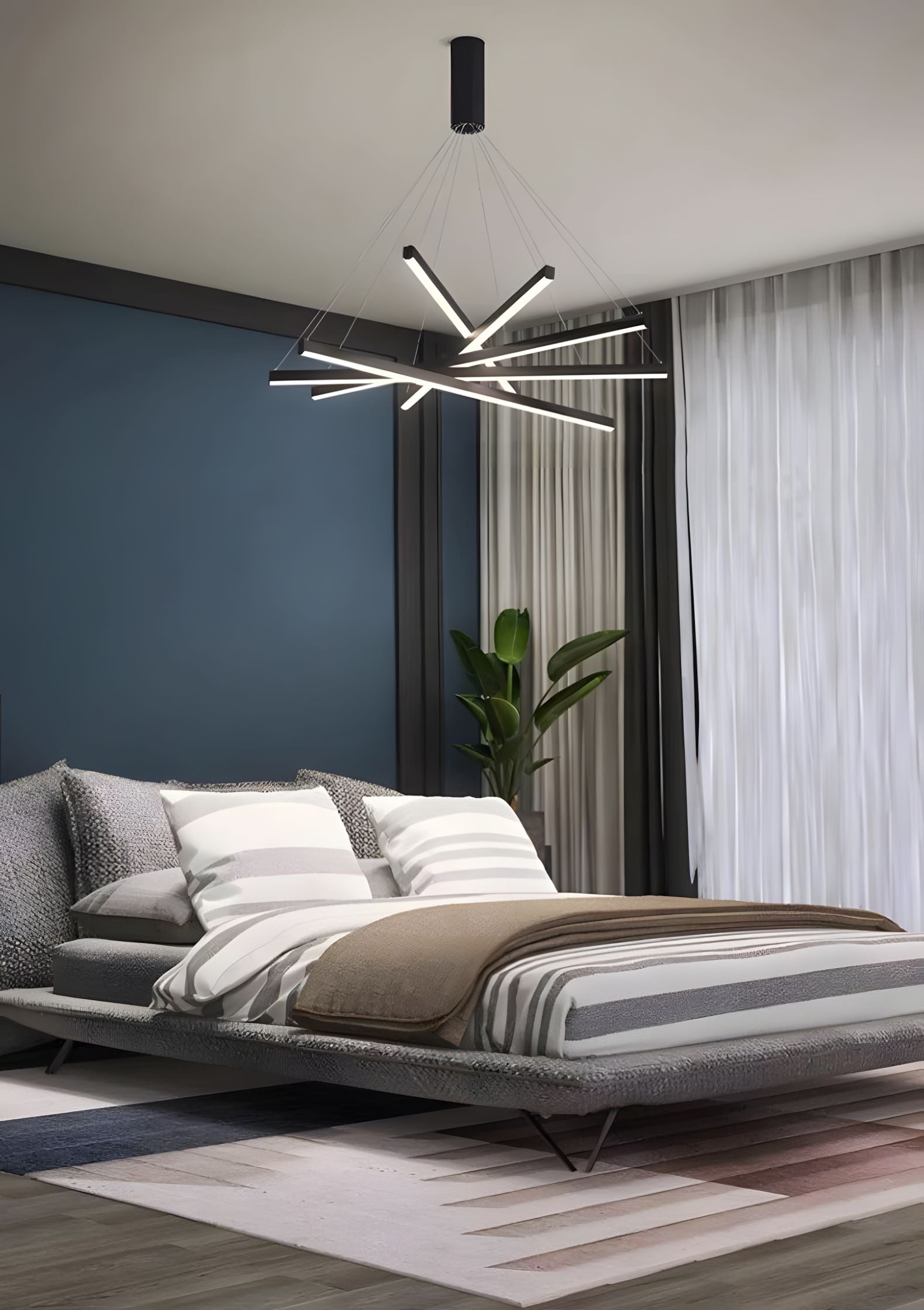 ELVA-Modern Duplex Stair Chandelier-ZENDUCE