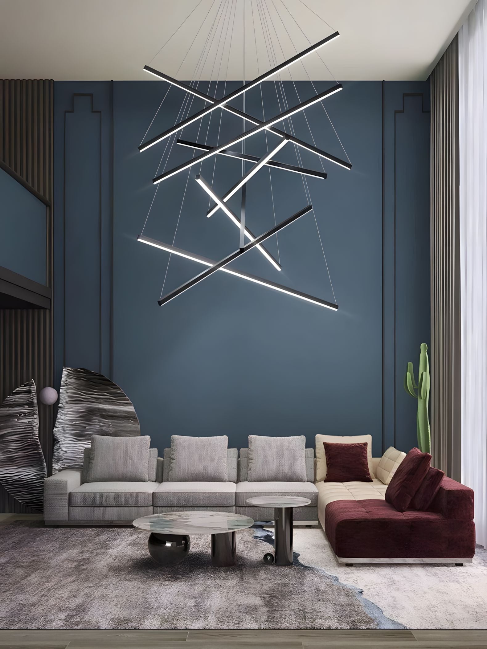 ELVA-Modern Duplex Stair Chandelier-ZENDUCE