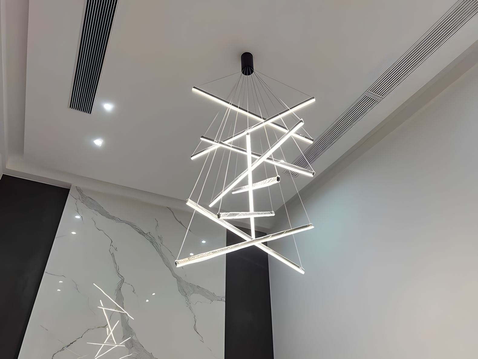 ELVA-Modern Duplex Stair Chandelier-ZENDUCE