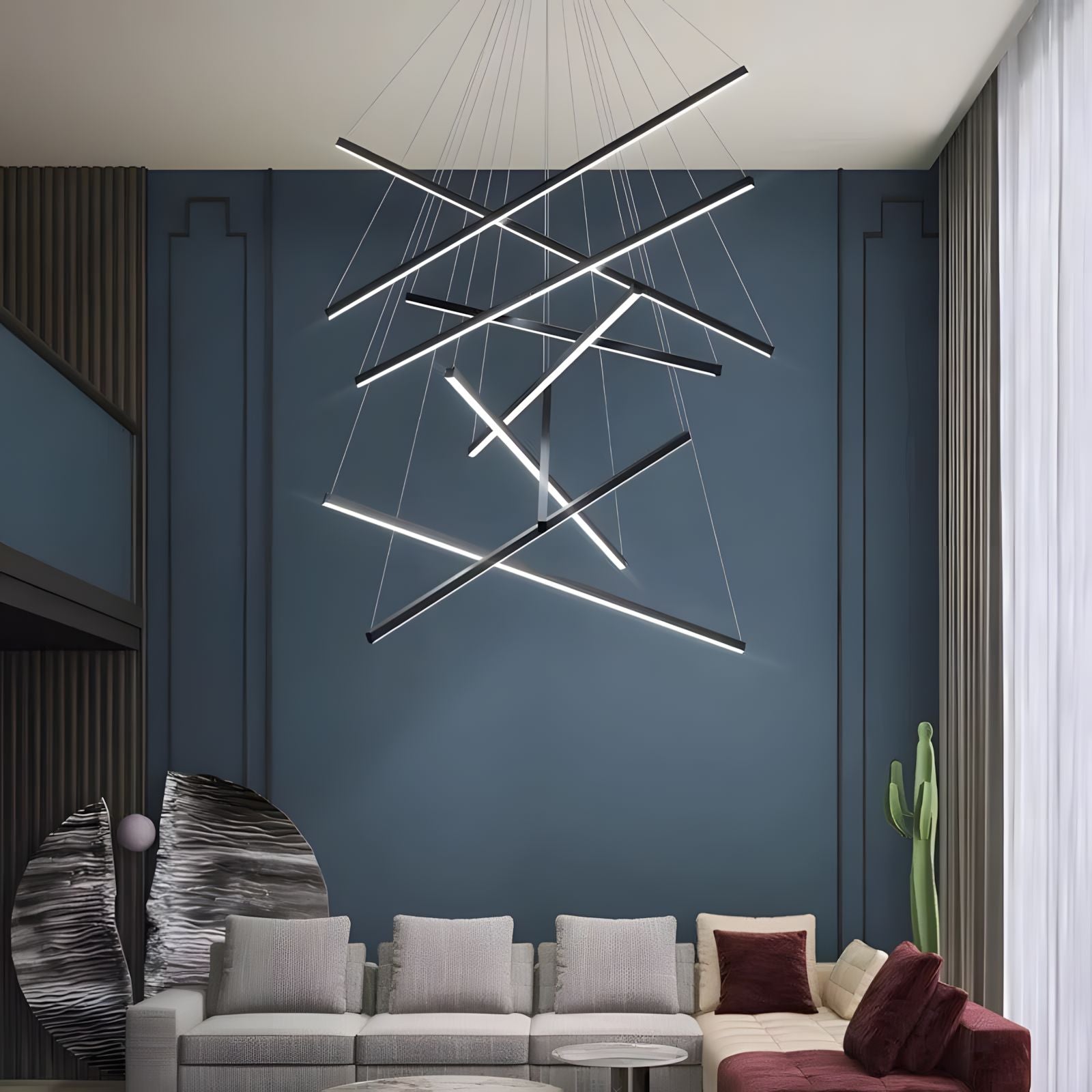ELVA-Modern Duplex Stair Chandelier-ZENDUCE