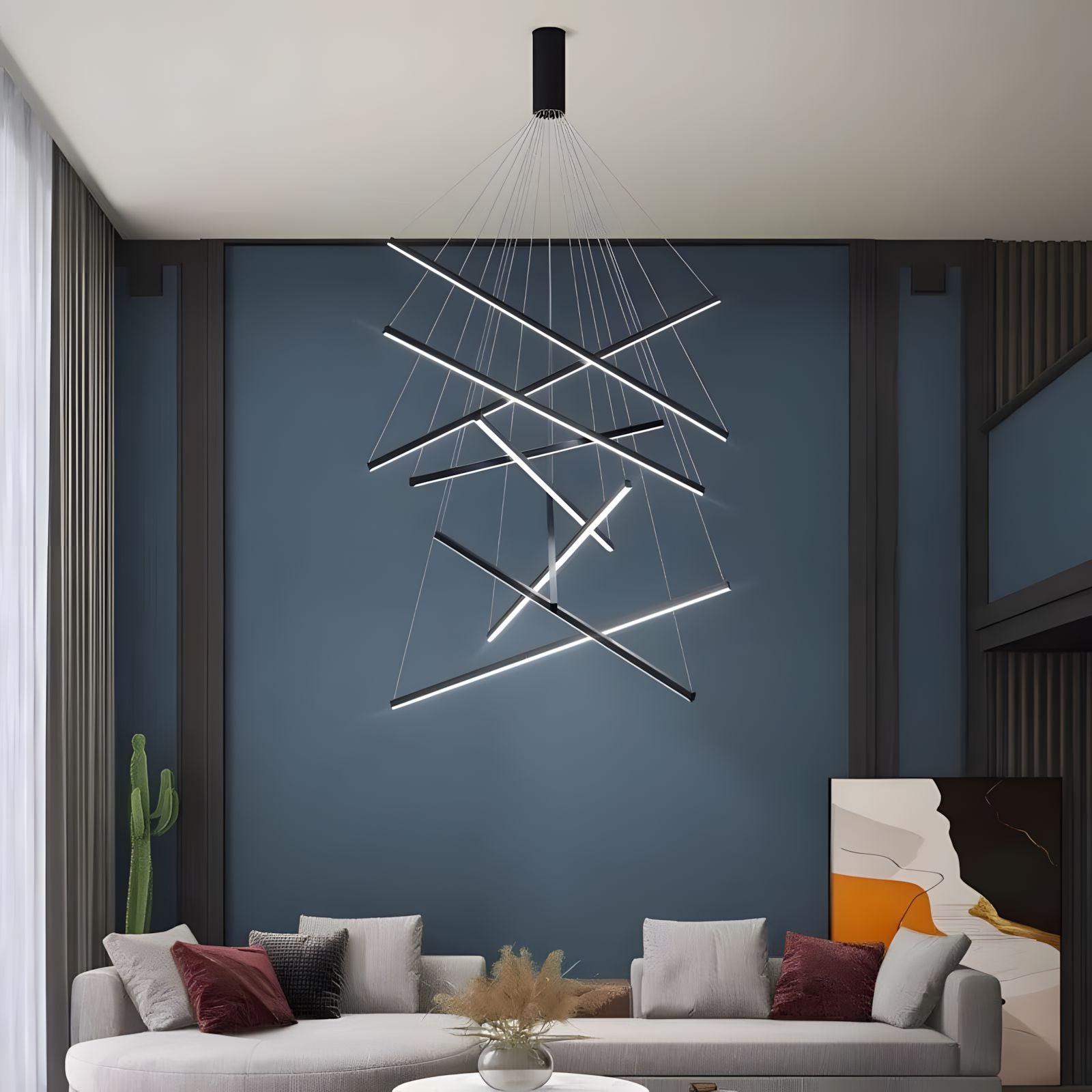 ELVA-Modern Duplex Stair Chandelier-ZENDUCE