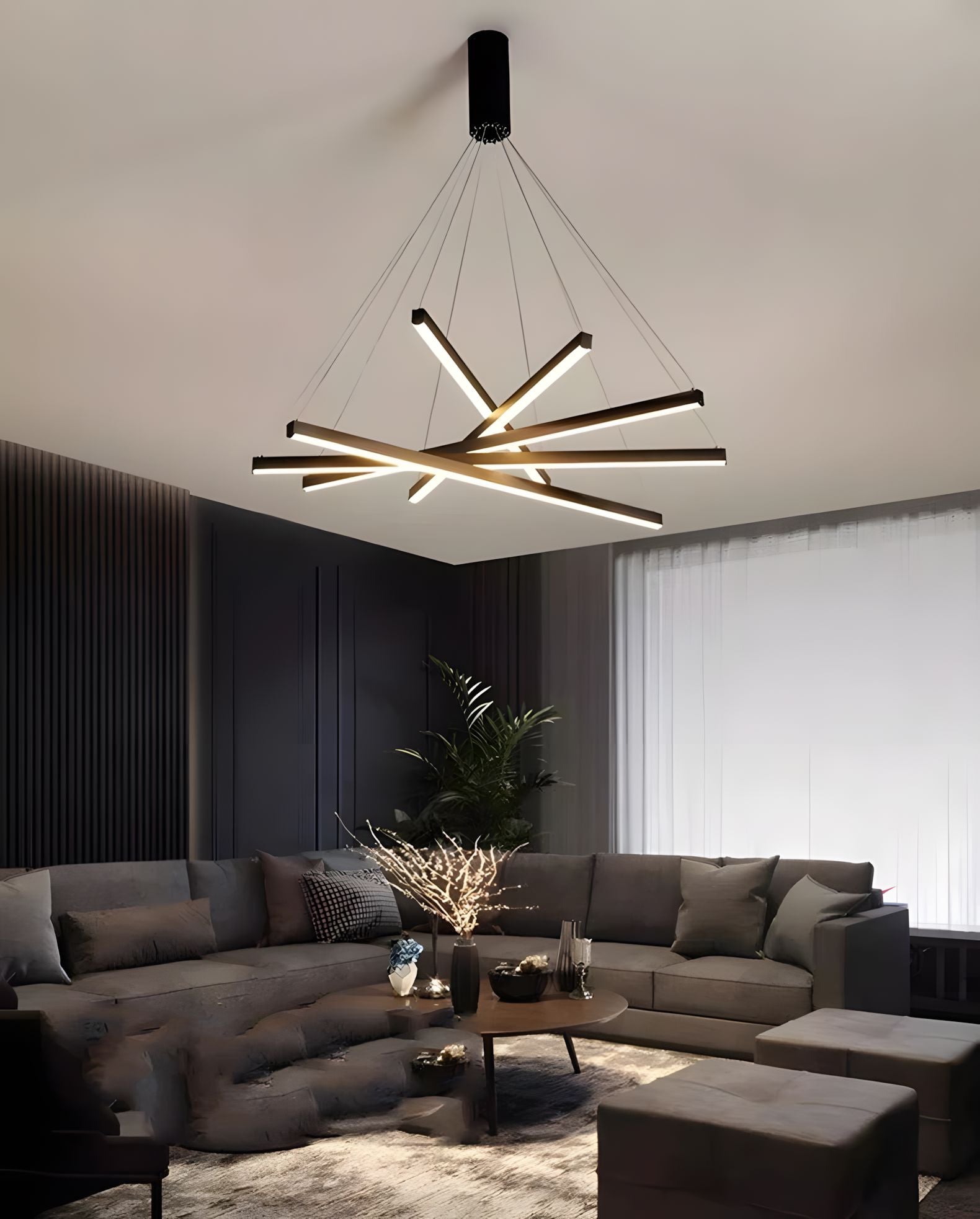 ELVA-Modern Duplex Stair Chandelier-ZENDUCE