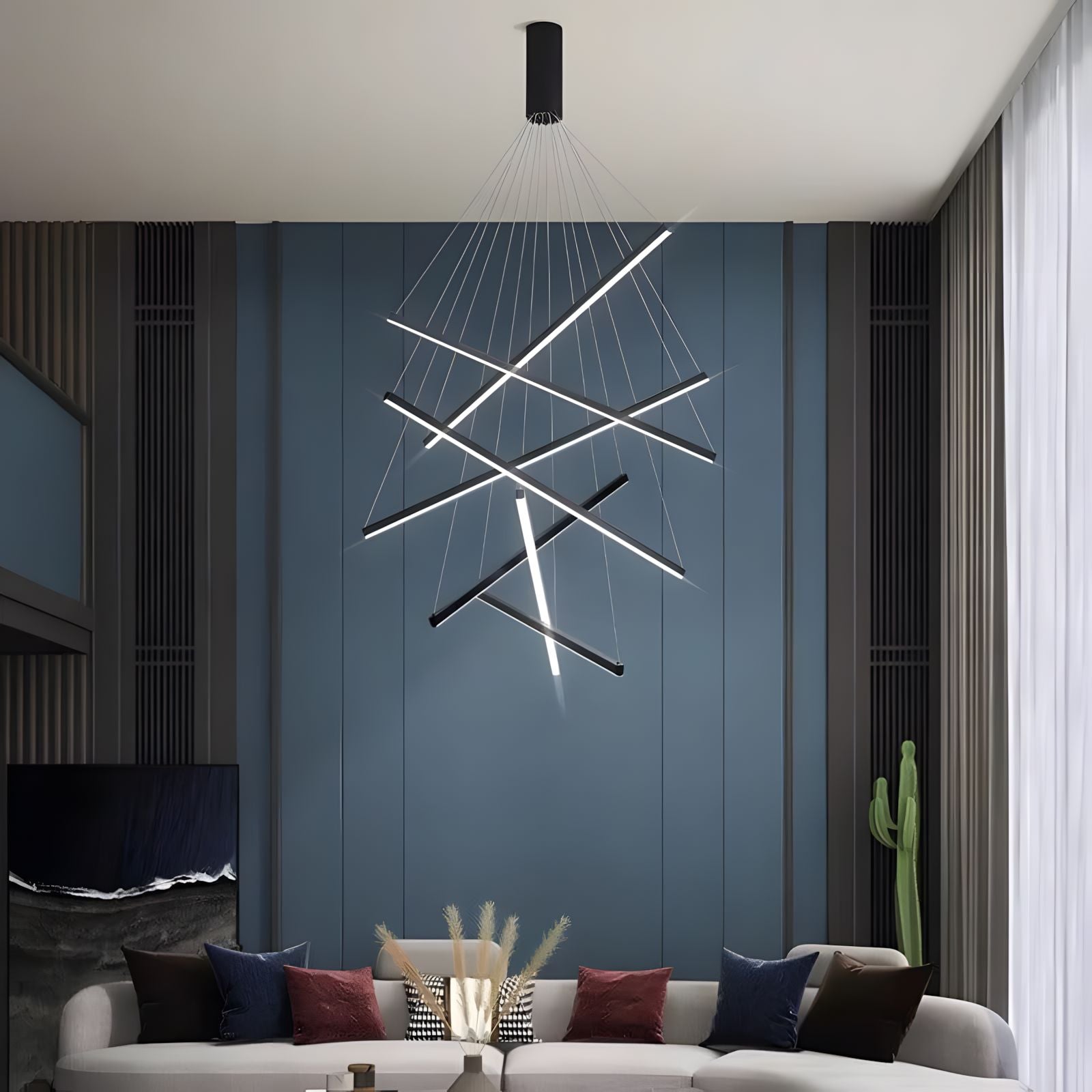 ELVA-Modern Duplex Stair Chandelier-ZENDUCE