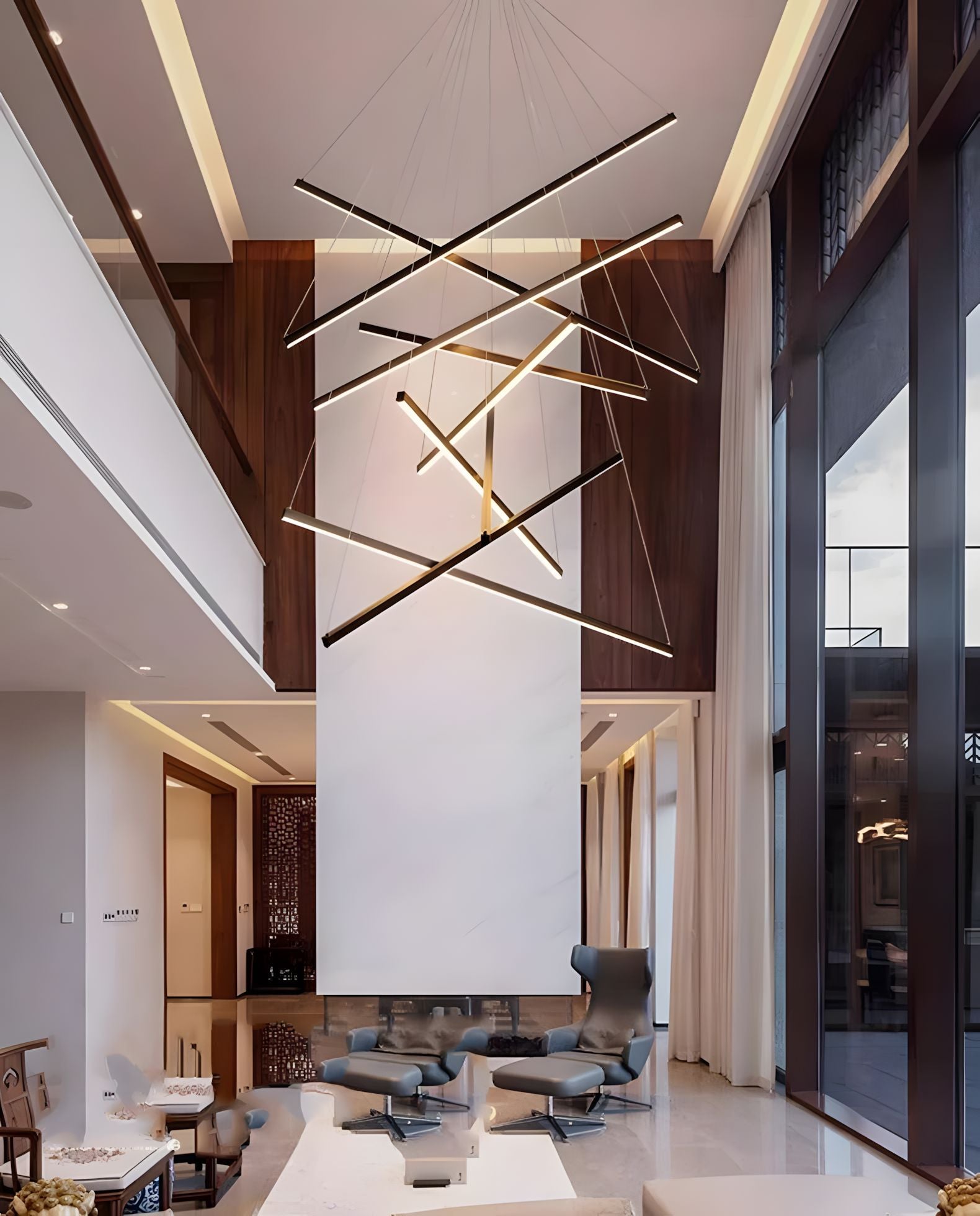 ELVA-Modern Duplex Stair Chandelier-ZENDUCE