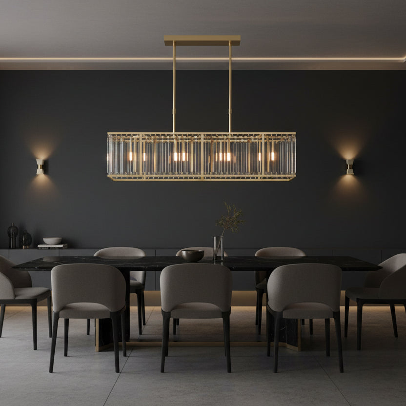 ELVARA-Modern Sculptural Glass LED Chandelier-ZENDUCE