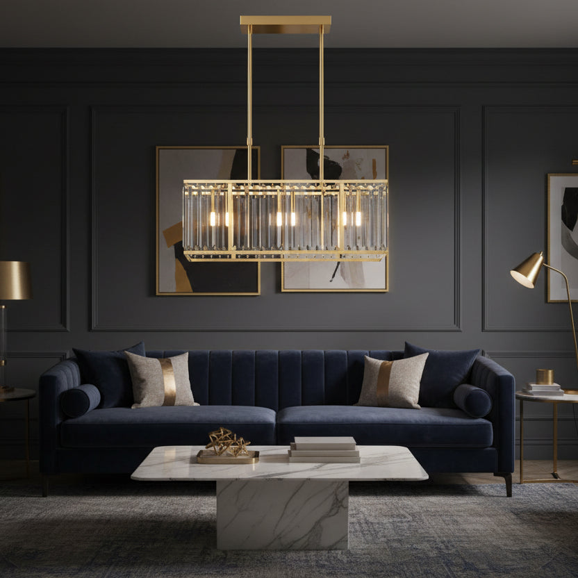 ELVARA-Modern Sculptural Glass LED Chandelier-ZENDUCE