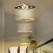 EVA-Square Crystal Raindrop Chandelier-ZENDUCE