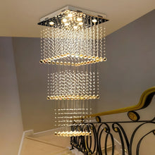 EVA-Square Crystal Raindrop Chandelier-ZENDUCE