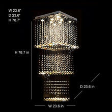 EVA-Square Crystal Raindrop Chandelier-ZENDUCE