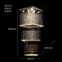 EVA-Square Crystal Raindrop Chandelier-ZENDUCE