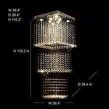 EVA-Square Crystal Raindrop Chandelier-ZENDUCE