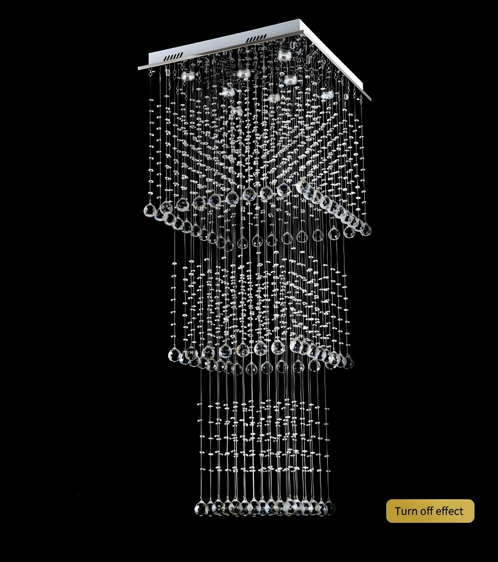 EVA-Square Crystal Raindrop Chandelier-ZENDUCE