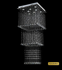 EVA-Square Crystal Raindrop Chandelier-ZENDUCE