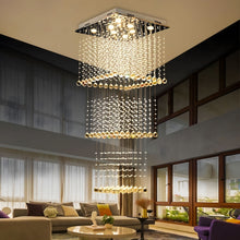 EVA-Square Crystal Raindrop Chandelier-ZENDUCE