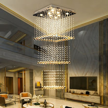 EVA-Square Crystal Raindrop Chandelier-ZENDUCE