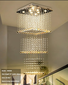 EVA-Square Crystal Raindrop Chandelier-ZENDUCE