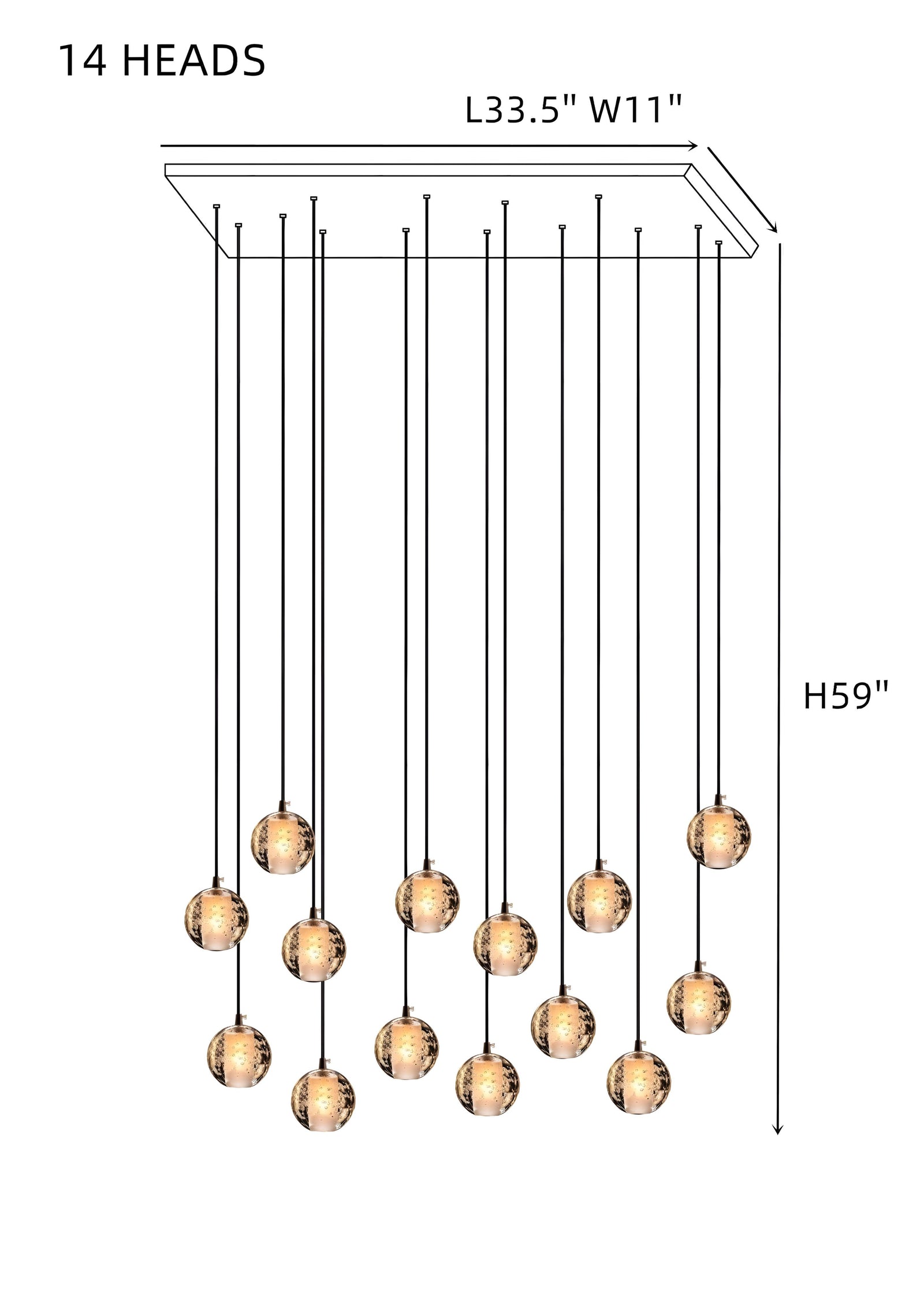 FELICITY (OPEN BOX)-Spiral Multi-Light Crystal Bubble Chandelier-ZENDUCE