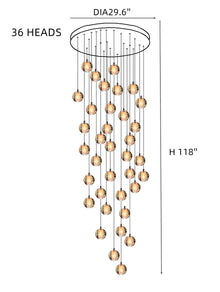 FELICITY (OPEN BOX)-Spiral Multi-Light Crystal Bubble Chandelier-ZENDUCE